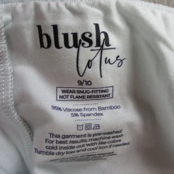 Blush Lotus Bamboo Pajama Set Girls 9/10 Blue Smiley Face Print Soft Lounge - Picture 8 of 9